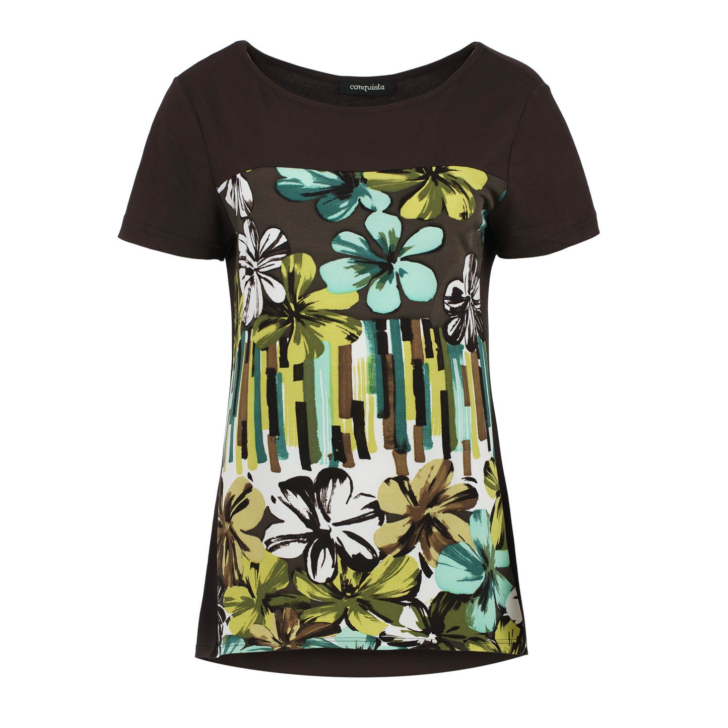 Tropical Floral Print Longline Top