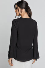 Load image into Gallery viewer, Black Flounce Sleeve Top