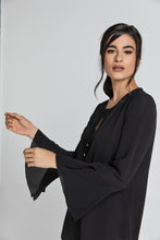Load image into Gallery viewer, Black Flounce Sleeve Top