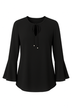 Load image into Gallery viewer, Black Flounce Sleeve Top