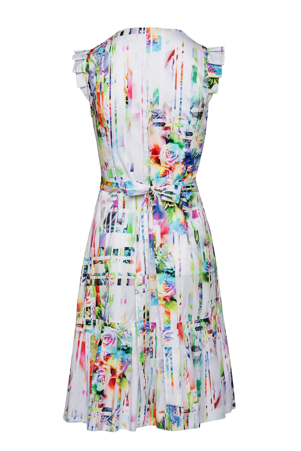 Conquista Φόρεμα Midi Casual Κρουαζέ Αμάνικο Με Βολάν Floral Πολύχρωμο C191-340-99