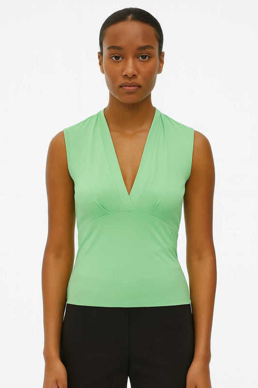 Women’s Micromodal Elastane Jersey Top with Deep V-Neck