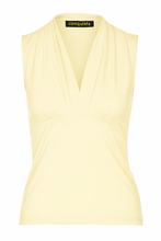 Load image into Gallery viewer, Cream Sleeveless V-Neck Jersey Top – Stretch Cotton-Blend Fabric