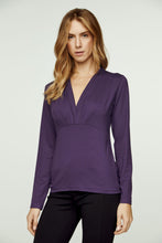 Load image into Gallery viewer, V-neck Long Sleeve Top in Soft Viscose Jersey