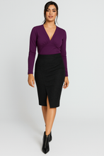 Load image into Gallery viewer, Women's Viscose Elastane Jersey Top – Long Sleeve, Deep V-Neck