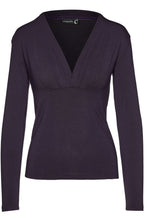 Load image into Gallery viewer, V-neck Long Sleeve Top in Soft Viscose Jersey