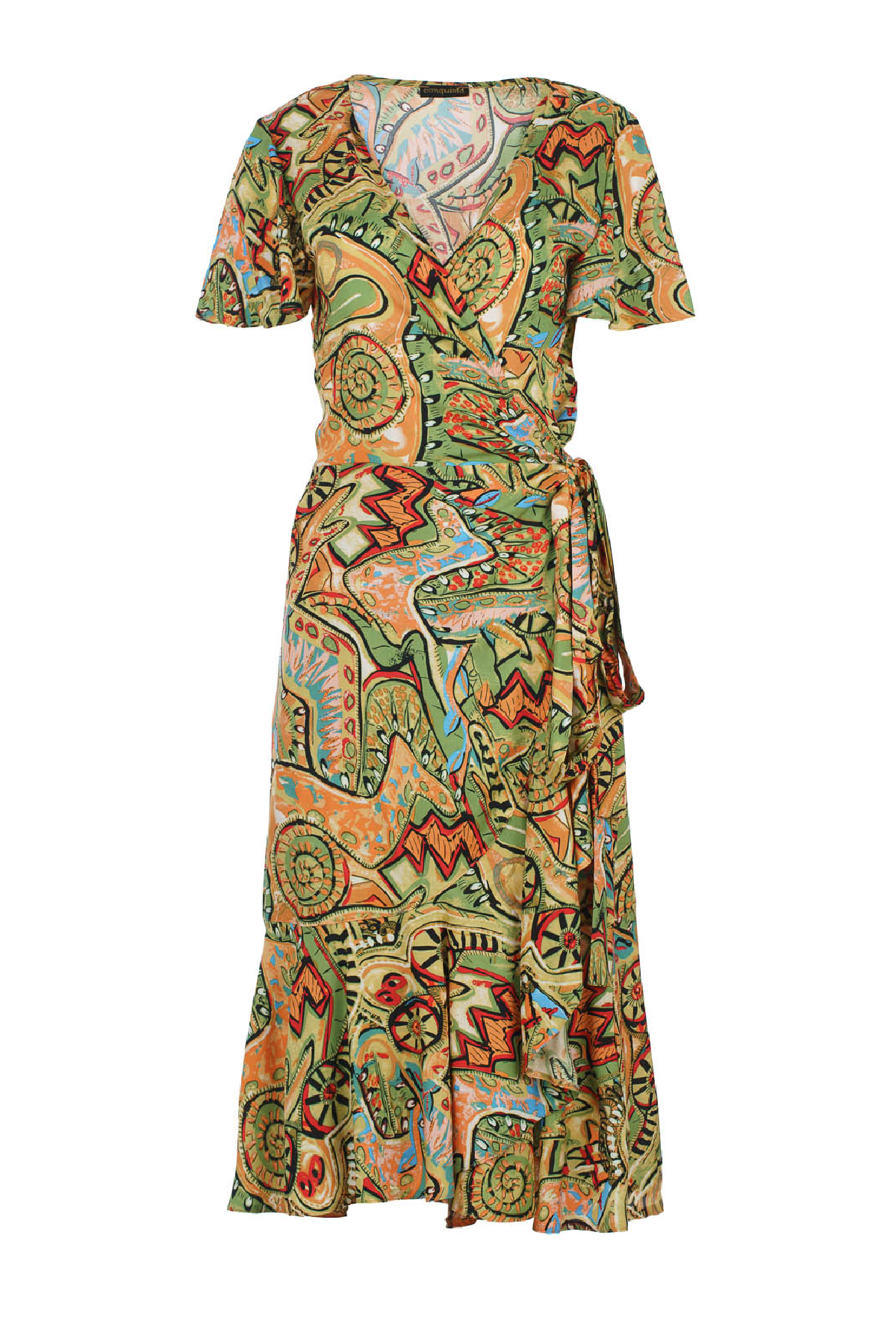 Tribal Rhapsody Viscose Midi Dress
