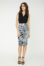 Load image into Gallery viewer, Leopard Print Elastic Gabardine Pencil Skirt