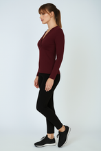 Load image into Gallery viewer, Burgundy Jersey Top with Polyamide