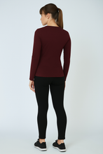 Load image into Gallery viewer, Burgundy Jersey Top with Polyamide