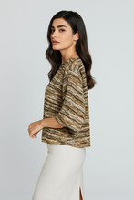 Load image into Gallery viewer, Textured Knit-Effect Printed Oversized T-Shirt