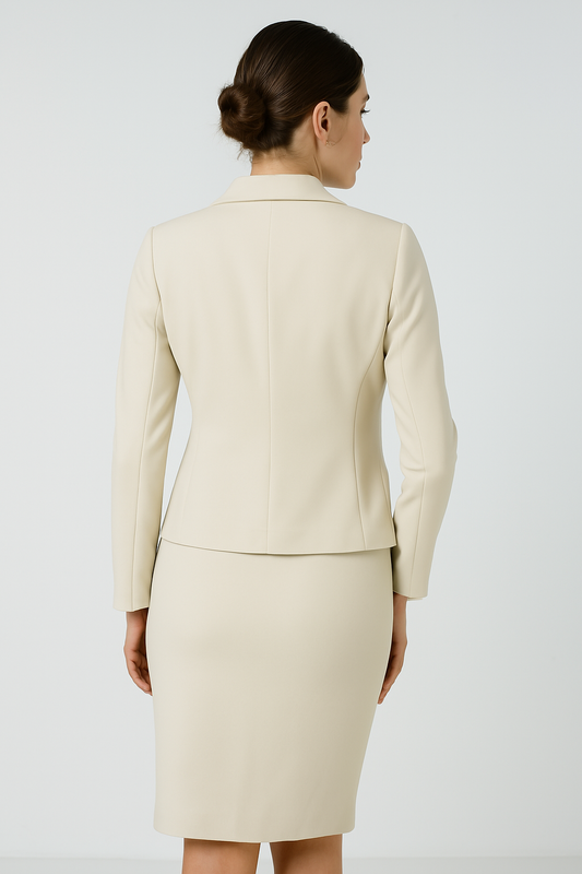 Conquista Σακάκι Office Look Μακρυμάνικο Με Γιακά Μονόχρωμο Μπεζ C241-220-57