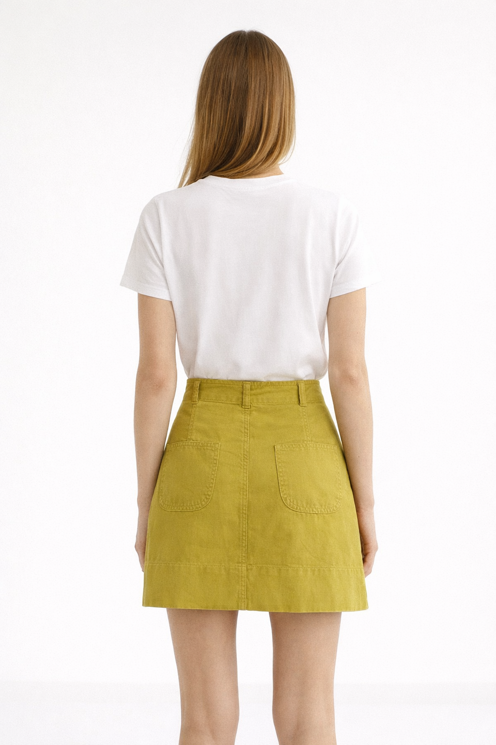 Conquista Φούστα Mini Casual Με Τσέπες Μονόχρωμη Μουσταρδί C241-325-54
