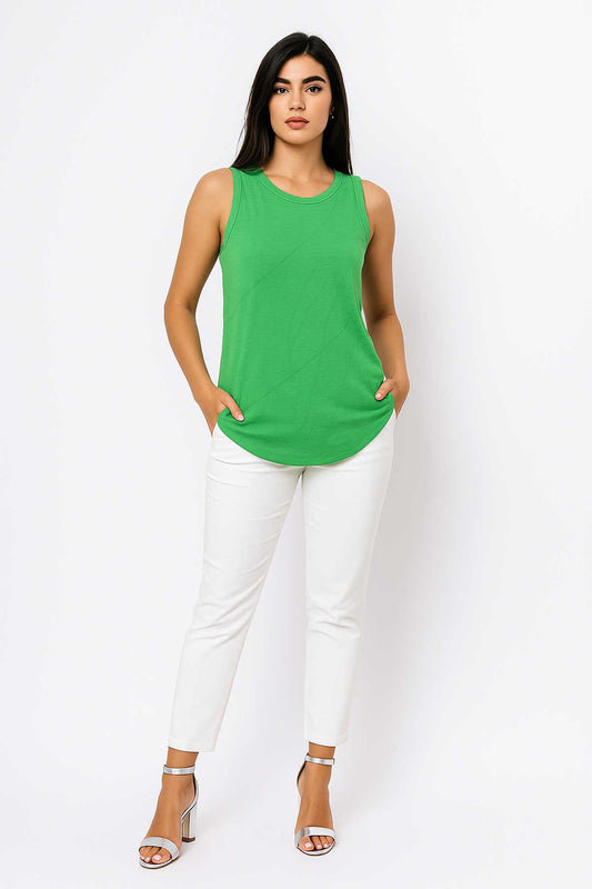 Women’s Sleeveless Jersey Top (Viscose-Blend), Green