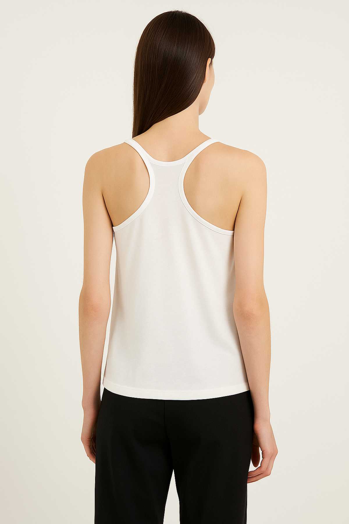 Conquista Τοπ Casual Τιράντα Racerback Στάμπα Μονόχρωμο Λευκό C241-373-01