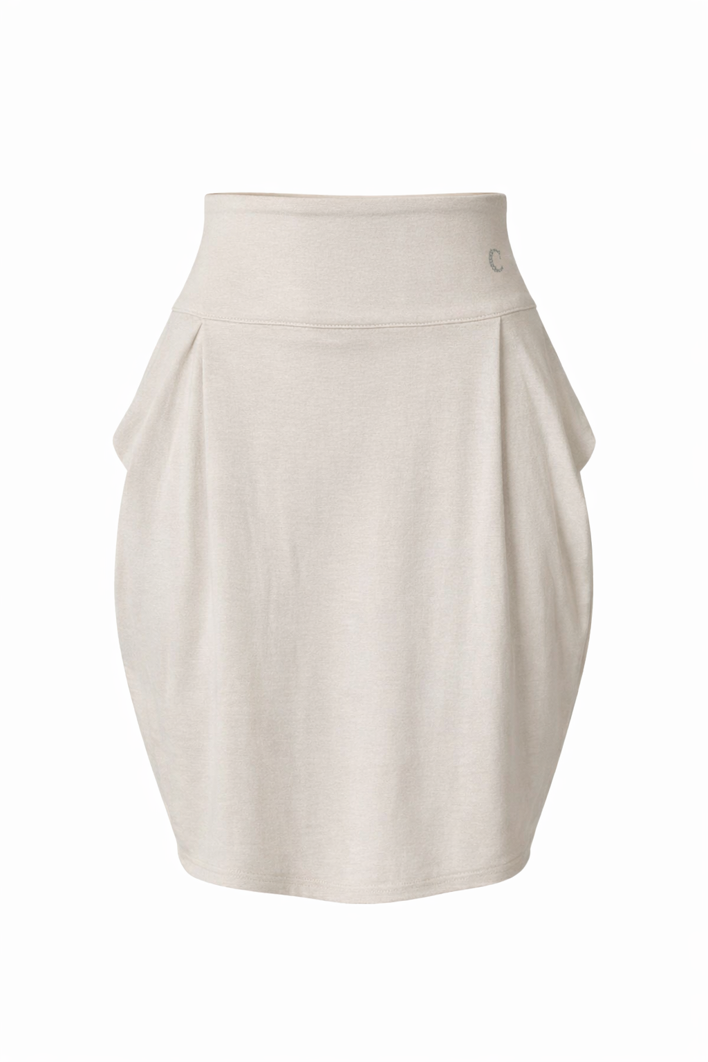 Conquista Φούστα Mini Casual Balloon Ψηλόμεση Μονόχρωμη Μπεζ C241-423-57