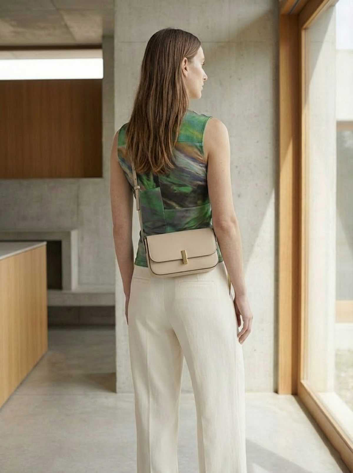 Conquista Τοπ Casual Αμάνικο Κρουαζέ Εμπριμέ Πράσινο C262-230-17