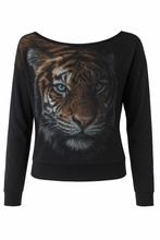 Load image into Gallery viewer, Low Back Sheer Print Top in Black