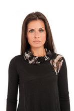 Load image into Gallery viewer, Lace Detail Long Sleeve Top in Black