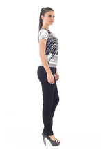 Load image into Gallery viewer, Round Neck Print Top Black