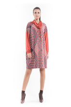 Load image into Gallery viewer, Airy Hooded Print Dress Grenadine