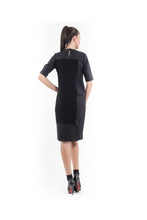 Load image into Gallery viewer, Contrast Fabric Shift Dress black