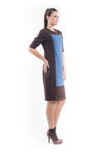 Load image into Gallery viewer, Contrast Fabric Shift Dress petrol