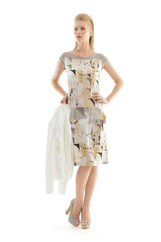 A Line Geometric Print Dress