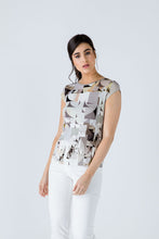 Load image into Gallery viewer, Geometric Mosaic Viscose Jersey Top in Neutral Tones