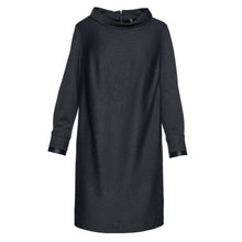 Load image into Gallery viewer, Casual H-line Stand Collar Long Sleeve Midi Dress