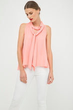 Load image into Gallery viewer, Peach Sleeveless Top with Tie Neck