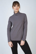 Load image into Gallery viewer, Dark Grey Long Sleeve Polo Neck Jumper