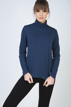 Load image into Gallery viewer, Navy Long Sleeve Polo Neck Jumper