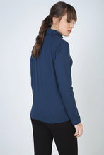 Load image into Gallery viewer, Navy Long Sleeve Polo Neck Jumper