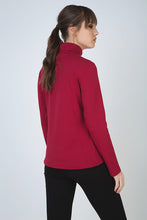 Load image into Gallery viewer, Burgundy Long Sleeve Polo Neck Jumper