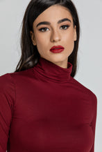Load image into Gallery viewer, Burgundy Turtle Neck Top By Conquista