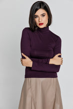 Load image into Gallery viewer, Purple Turtle Neck Top By Conquista