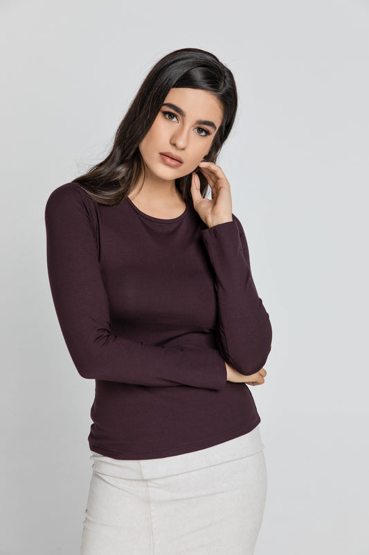Maroon Jersey Top από την Conquista Fashion