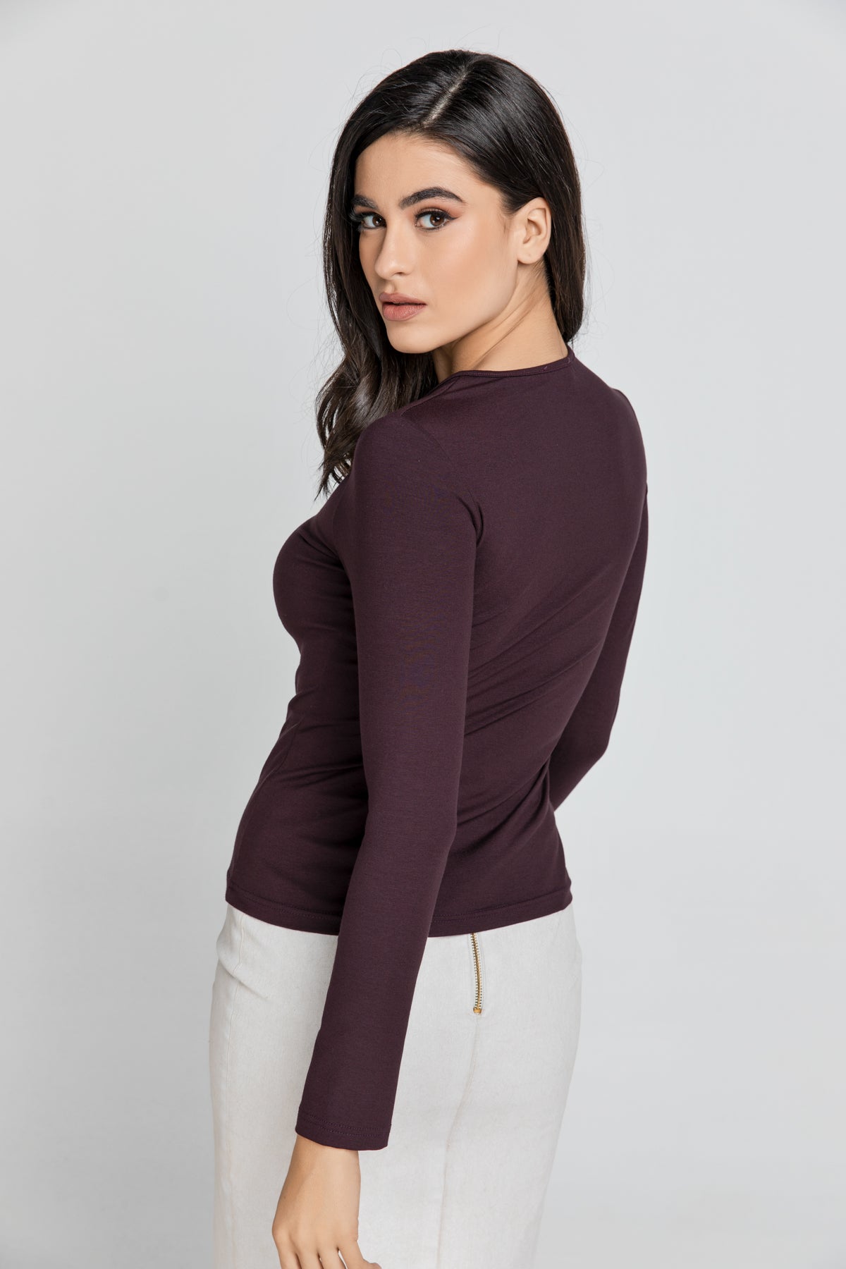 Maroon Jersey Top από την Conquista Fashion