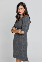 Load image into Gallery viewer, Dark Grey Jacquard Dress By Conquista