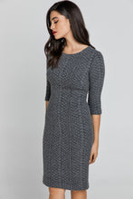 Load image into Gallery viewer, Dark Grey Jacquard Dress By Conquista