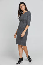 Load image into Gallery viewer, Dark Grey Jacquard Dress By Conquista