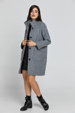 Load image into Gallery viewer, Wool Blend Grey Coat by Conquista Fashion