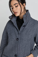 Load image into Gallery viewer, Wool Blend Grey Melange Coat by Conquista Fashion