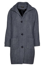 Load image into Gallery viewer, Wool Blend Grey Melange Coat by Conquista Fashion