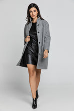 Load image into Gallery viewer, Grey Coat with Upright Collar by Conquista Fashion