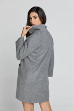 Load image into Gallery viewer, Grey Coat with Upright Collar by Conquista Fashion