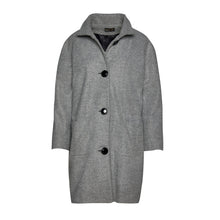 Load image into Gallery viewer, Grey Coat with Upright Collar by Conquista Fashion