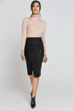 Load image into Gallery viewer, Black Mouflon Pencil Skirt