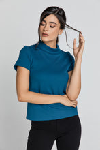 Load image into Gallery viewer, Short Sleeve Petrol Blue Top